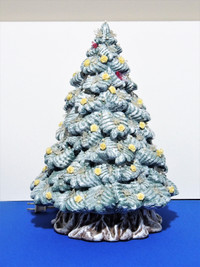 Vintage 16.5" Nowell Mold Pine Green Ceramic Christmas Tree