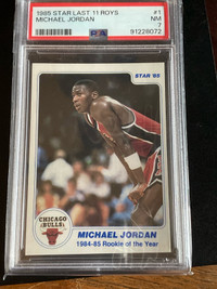 1985 star Michael Jordan last 11 ROY rookie card. PSA 7.