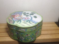 Antique Chinese Metal Box with Enamel Decorations