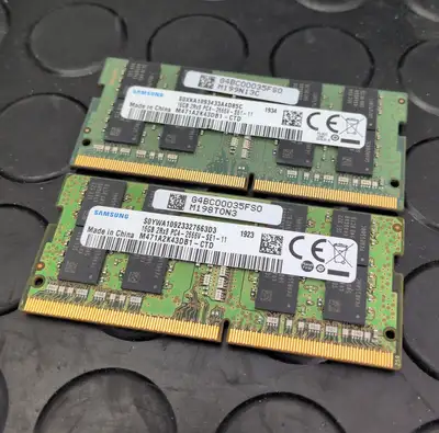 Samsung 32Go DDR4 SODIMM (2x 16Go) PC4-21300 2666Mhz M471A2K43DB, View more