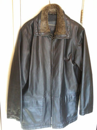 Mens brand NEW soft leather coat ,aviator style, (medium) $100