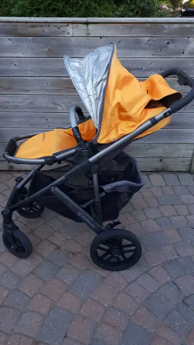 Uppa baby vista stroller in great condition. Colour is orange. Comes with reversible seating. Hight...