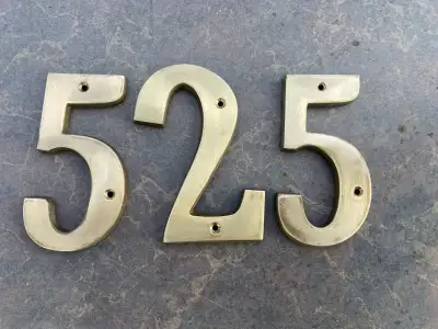 5” BRASS HOUSE NUMBERS, View more
