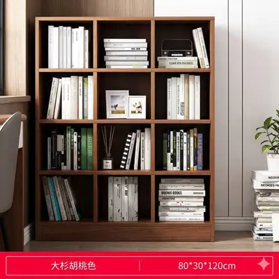 Modern 12-Cube Wooden Bookcase – Premium Walnut Finish Floor-Sta, View more