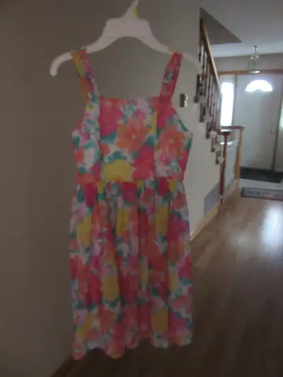 Girls Lined Floral Print  Dress  (Size 14), View more