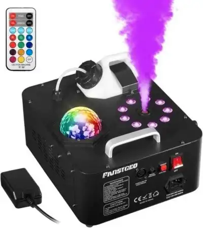 Fog Machine with LED Lights, Disco Ball, View more