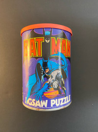 Vintage Batman Jigsaw Puzzle 1973 Complete 81 Piece w/Canister