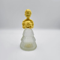Vintage Avon Figurine Garden Girl Perfume Cologne Empty Yellow F