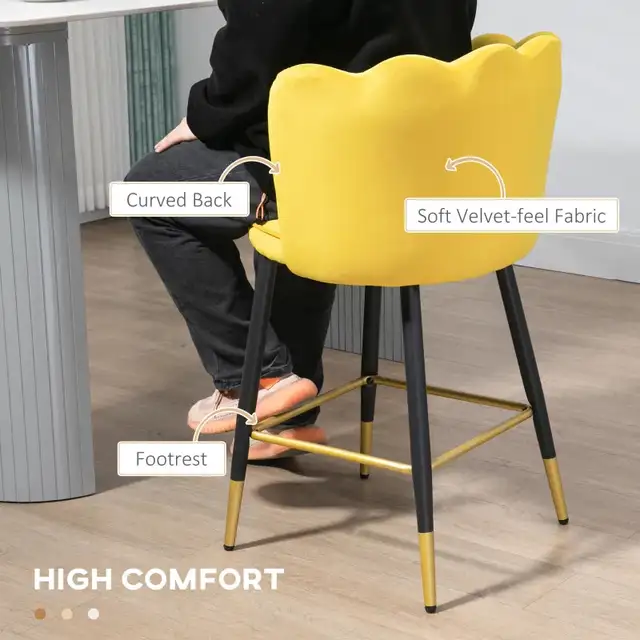 Modern Counter Height Bar Stools with Back, Footrest for Home Ki in Chairs & Recliners in Markham / York Region - Image 7