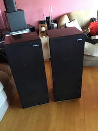 Une paire de speakers ou haut-parleur de marque Pionneer