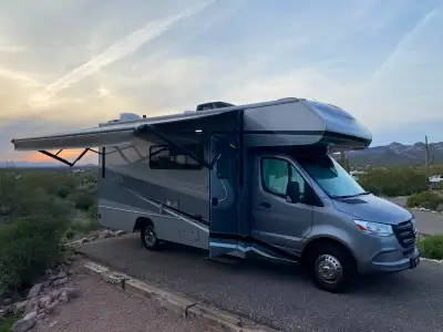 The 2020 Winnebago Vita 24P is a 24.5-foot Class C motorhome built on a Mercedes-Benz Sprinter chass...