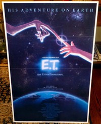 Vintage Original E.T. Extra Terrestrial Theatre Stand-up Poster