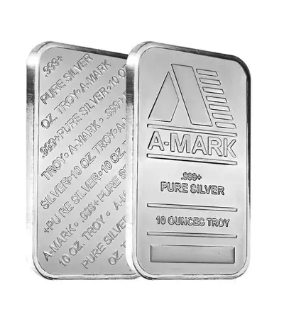 10oz A-MARK .999 fine SILVER BARS