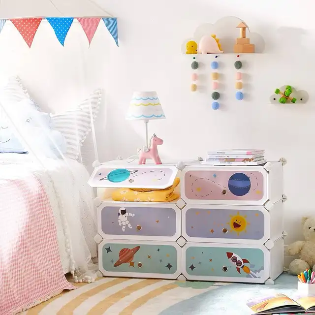 Kids' Shoe Rack with Doors, 6-Slot Stackable Storage Organizer,  in Storage & Organization in Markham / York Region - Image 2