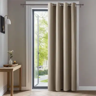 Grommet Blackout Curtains Set of 2 Panels Light Beige 42W x 63L, View more