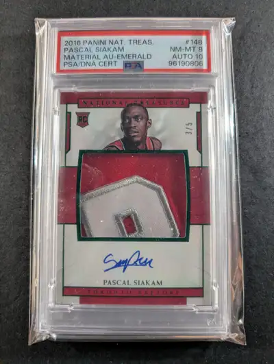 2016 Panini National Treasures Material AU-EMERALD Pascal Siakam, View more