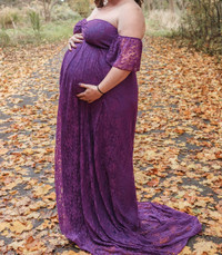 XL purple maternity dress 