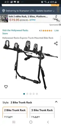 2 bike trunk rack brand new