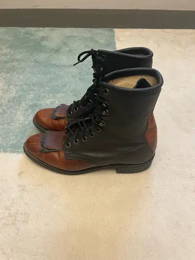 Vintage all leather women’s police/military boots size 8.5, View more