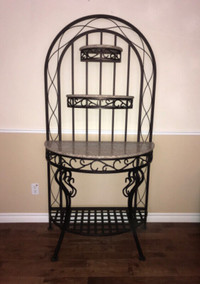 3 TIER GRANITE & METAL ENTRY STAND $325