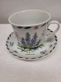VTG Kent Pottery Large Cup & Saucer “Herbs Garden” Pattern