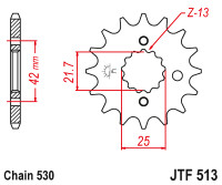 Kawasaki ZX600 KZ Suzuki GS400 425 450 Front Sprockets JTF513.16