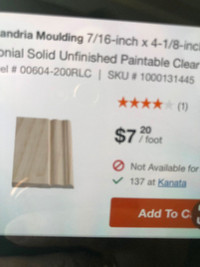 4 1/8’ high Solid pine Baseboards new in package