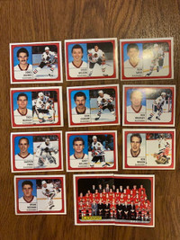 Lot of 12 1988-89 Panini Chicago Blackhawks hockey stickers