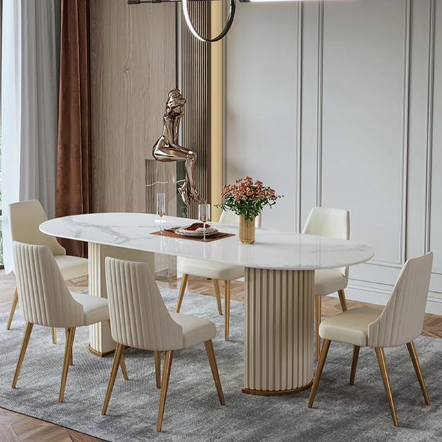 Luxury White Stone Dining Table in Dining Tables & Sets in Mississauga / Peel Region - Image 2
