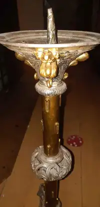 Antique Candlestick Holder 24inch Metal Copper Brass Chandelle