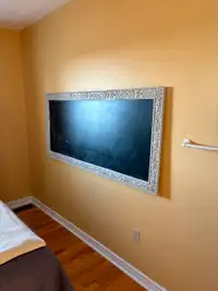 Fancy framed beige/grey chalk board