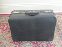 McBrine Black Leather Suitcase