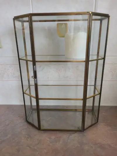 Handmade glass curio cabinet by Brass Art, View more