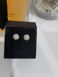 Silver cluster  Diamond Earrimgs