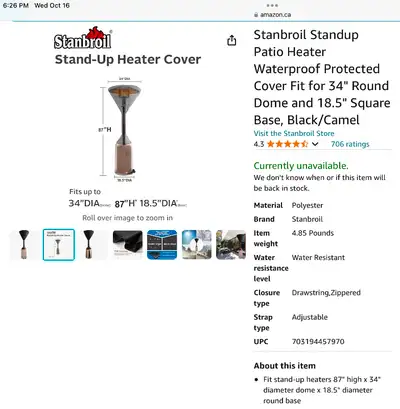Stand-up Heater Cover, View more