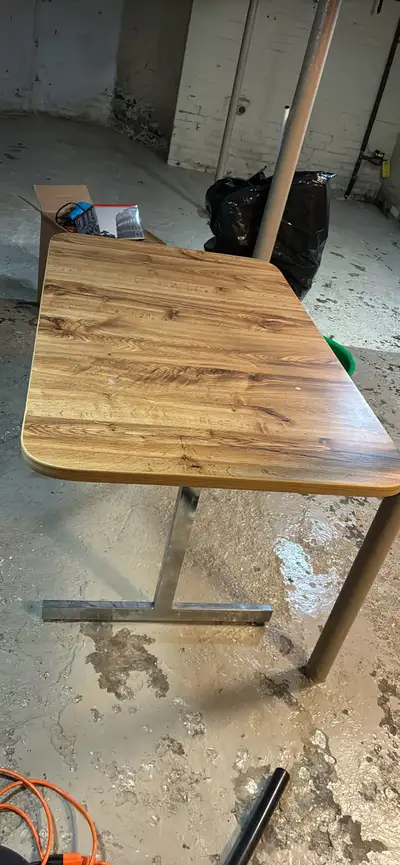 faux wood metal table , View more