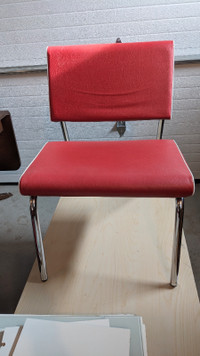Two Red Leather EQ3 Chairs - Excellent Condition
