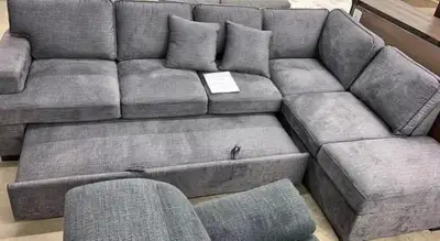 Sofa Bed with Indulged Fabric Material Now in Grey Color & Beige, View more