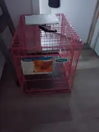 Cage rose pour chien moyen