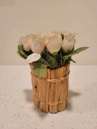 Mini White Roses Bouquet with Twine.