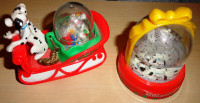 DISNEY'S 1001 DALMATIONS SNOW GLOBES MINIATURE STATUES BELL AND