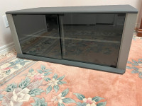 TV Stand with Glass Doors - Grey