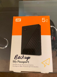 WD My Passport 5TB portable external hard drive (black)