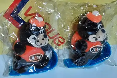 Vintage 1990s A&W Christmas ornaments window hangers snowboard, View more