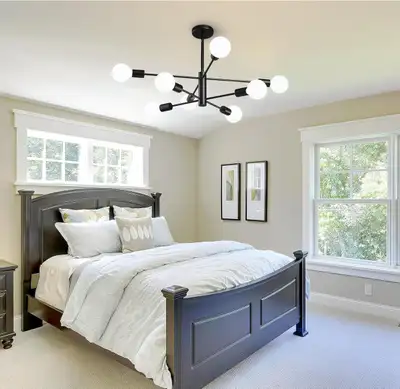 8-Light Black Sputnik Chandelier, View more