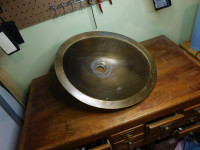 Solid Brass Oval Bathroom Sink - used