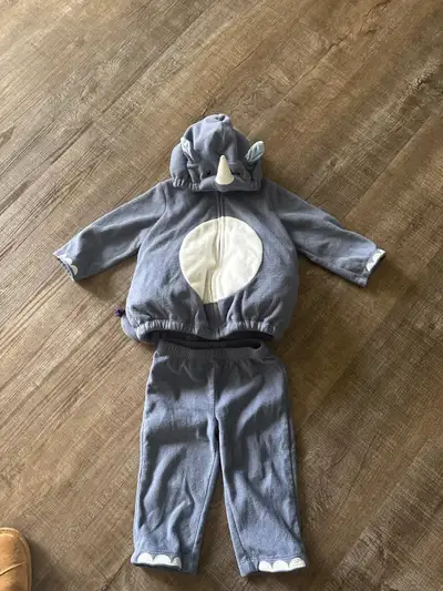Carter’s Baby Rhino Costume worn once size 12 months. Fleece for warmth. Very cute on. Located in st...