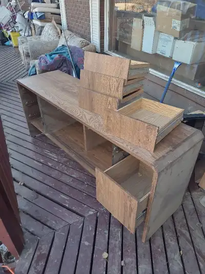 I deliver. Beautiful solid wood desk credenza. CHEAP, View more