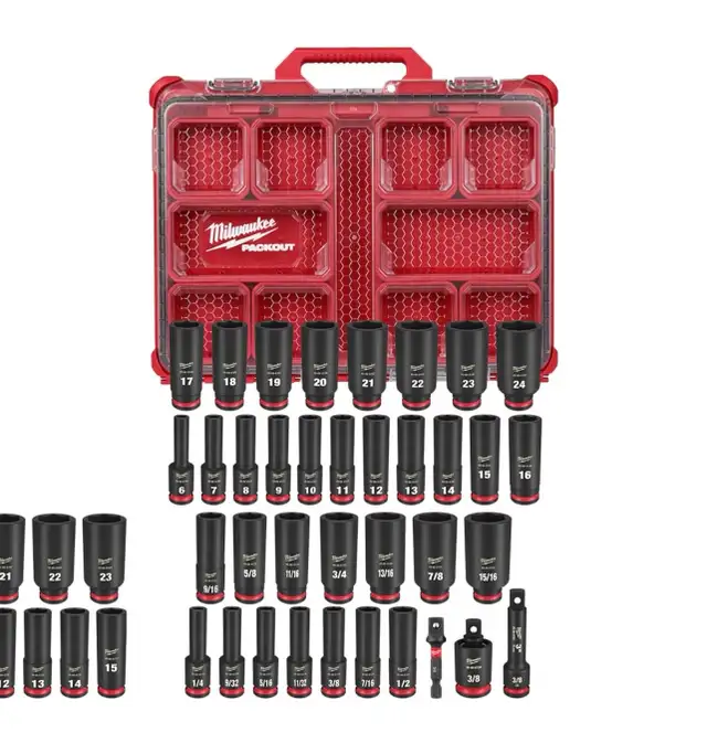 Milwaukee 3/8 in Metric & SAE Deep Impact PACKOUT Socket Set in Hand Tools in City of Toronto - Image 4