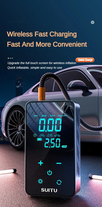 Electric Car Air Pump Portable Wired/Wireless Digital Touch 